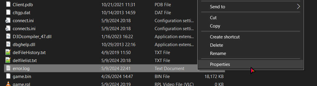 error.log properties