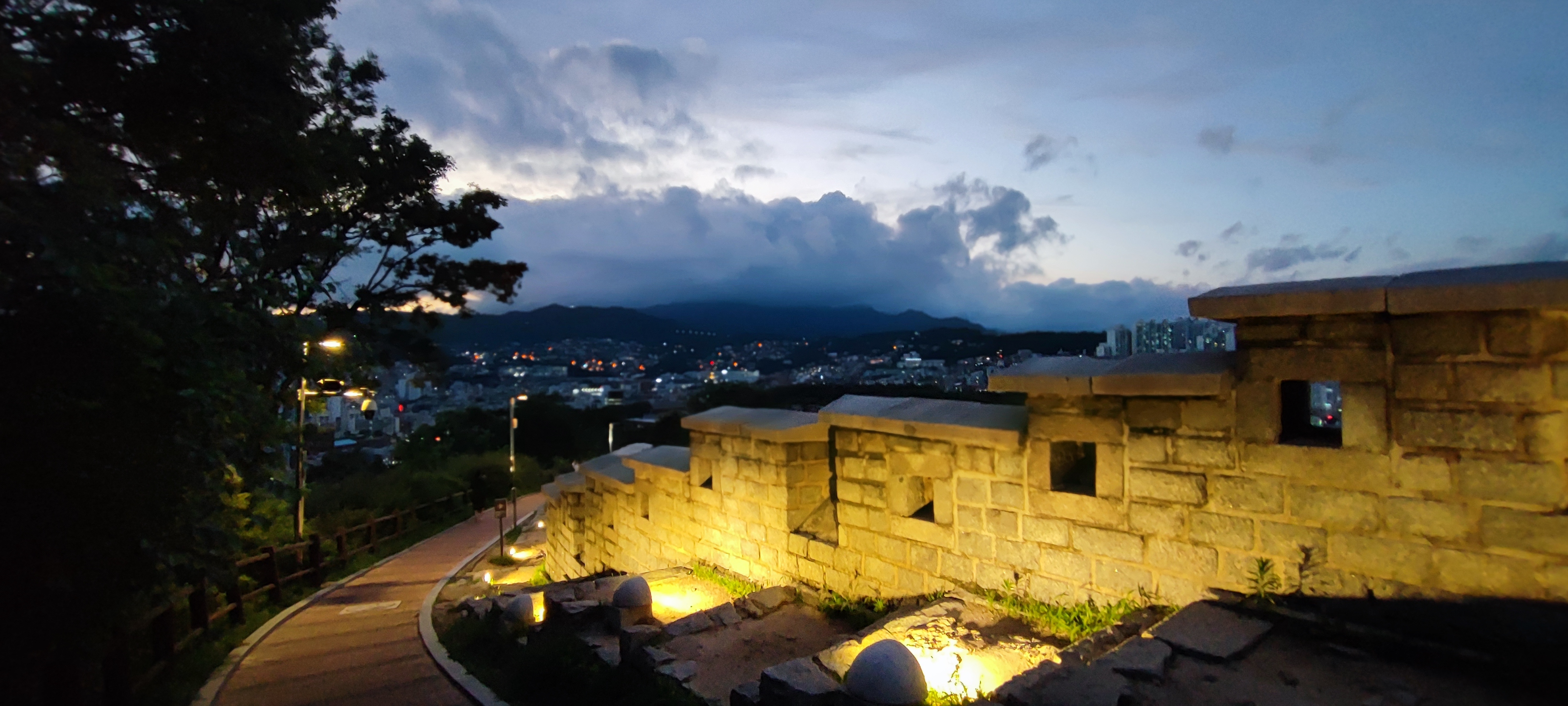 On top of the walls